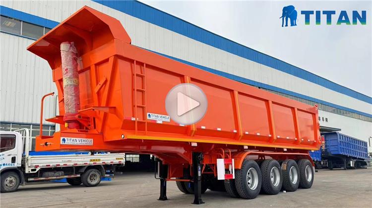 4 Axle Hydraulic Semi Dump Trailer Capacity of 40CBM for Sale In Guatemala