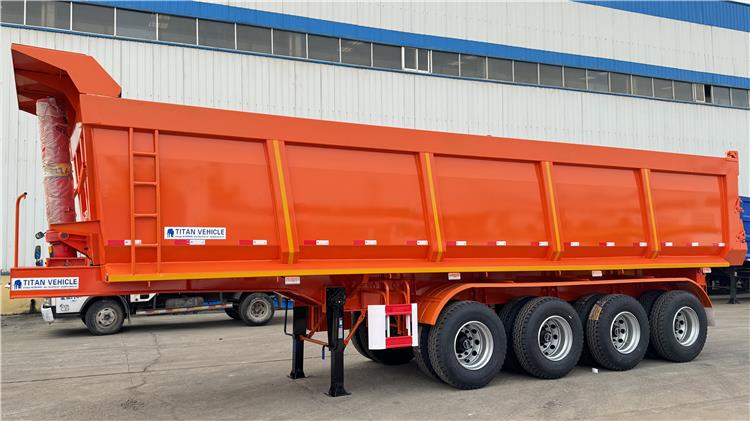 4 Axle Hydraulic Semi Dump Trailer Capacity of 40CBM for Sale In Guatemala