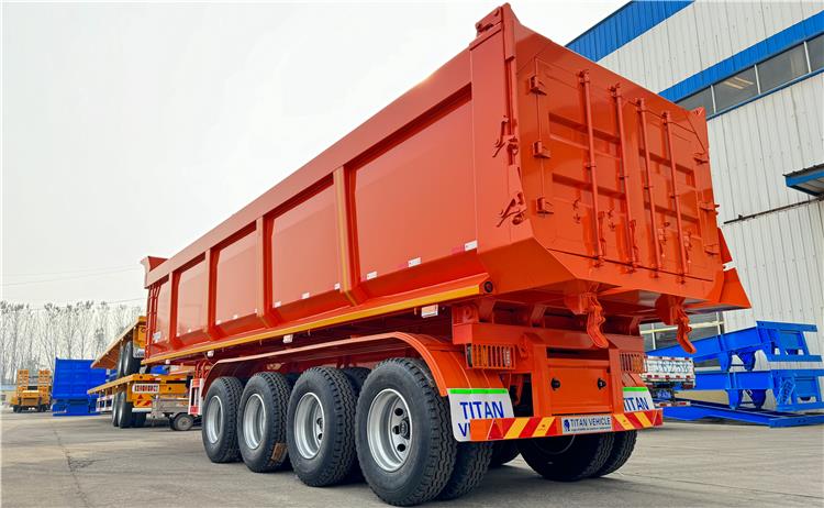 4 Axle Hydraulic Semi Dump Trailer Capacity of 40CBM for Sale In Guatemala